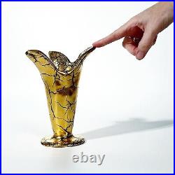 Vase Céramique signé Louis Dage 1935 Email Or Peau de Serpent Art Déco