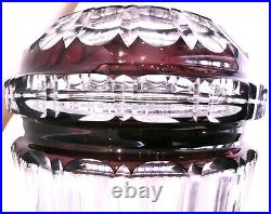 Vase Cristal Taillé / Coloré Rubis Art Déco Val Saint Lambert 2,7 Kilos