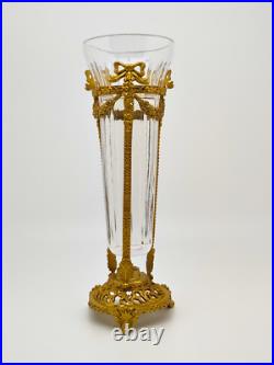 Vase Cristal et laiton neuf art déco Vase Cristal et laiton neuf art déco