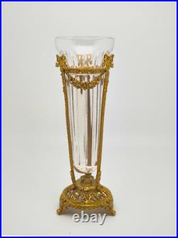 Vase Cristal et laiton neuf art déco Vase Cristal et laiton neuf art déco
