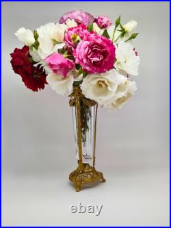 Vase Cristal et laiton neuf art déco Vase Cristal et laiton neuf art déco