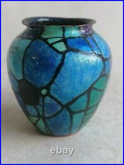 Vase Cuivre Emaillee Limoges Art Deco Signe Enamel Vase On Copper 1930 C Faure