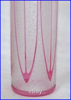Vase Cylindre En Cristal De Baccarat Art Deco Couleur Rouge Degage Acide