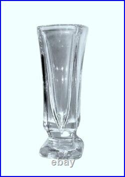 Vase DAUM FRANCE Art-Déco vers 1950 en cristal, en parfait état H 33 cm 6,5 kg