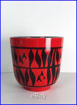 Vase D'époque Art Déco En Céramique De La Manufacture Elchinger -28,5cm De H