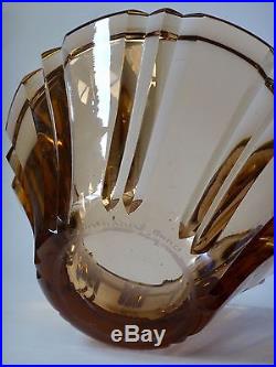 Vase Daum Nancy en cristal fumé ep Art déco 1930