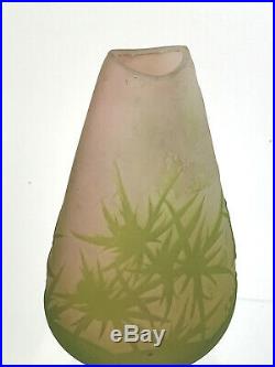 Vase De Gallé Authentique En Verre Multicouche Epoque Art Deco De 13 CM De Haut