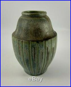 Vase Denbac Rene Denert Ceramique Patine Verte N 419 Signe Art Deco H1188