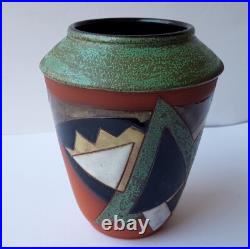 Vase En Céramique Art Déco Signé Vers 1920 K749 Vase En Céramique Art Déco Signé Vers 1920 K749