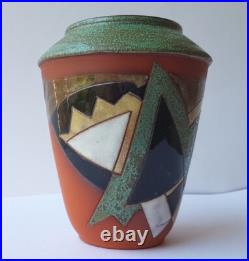 Vase En Céramique Art Déco Signé Vers 1920 K749 Vase En Céramique Art Déco Signé Vers 1920 K749