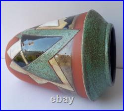 Vase En Céramique Art Déco Signé Vers 1920 K749 Vase En Céramique Art Déco Signé Vers 1920 K749