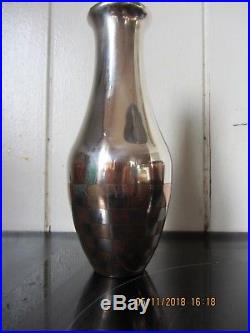 Vase En Dinanderie Art Deco Par Luc Lanel Pour Christofle/metal Argente