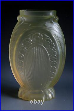 Vase En Verre Art Deco Muller Freresluneville Circa 1930