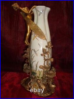 Vase Figurine Grenouille Elfe Fee Style Art Deco Style Art Nouveau Porcelaine