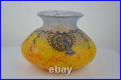 Vase LEGRAS série PRINTANIA pâte de verre émaillé Art Déco 1930
