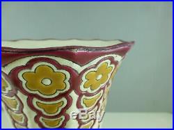 Vase LONGWY ancien ART DECO faïence emaux