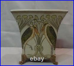 Vase Marabout Oiseau Style Art Deco Style Art Nouveau Porcelaine Bronze