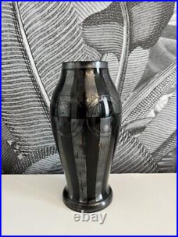 Vase Noir Art Déco Signé Hem