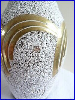 Vase ODYV crispé rehaussé or fin Dlg de Louis Dage Art Déco