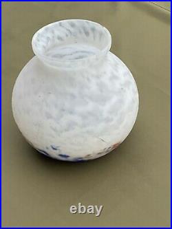 Vase Opaline boule marmoréen Signé Jovial- Pâte de verre Art Déco