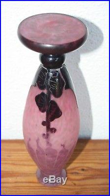 Vase Pâte de Verre SCHNEIDER LE VERRE FRANCAIS Art Déco décor Dalhias