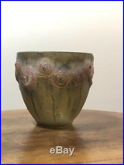 Vase Petites Roses Gabriel Argy-Rousseau Art Deco Glass Pate De Verre