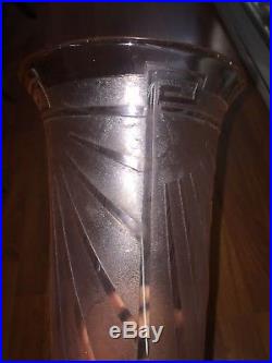 Vase SCHNEIDER décors art déco (hauteur 29cm) Le verre français