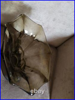 Vase Windsor de Walter et Sohne Art Déco en Verre Pressé Moulé Ancien 1930