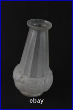 Vase à art déco en verre givré Les nuages Société parisienne de verrerie