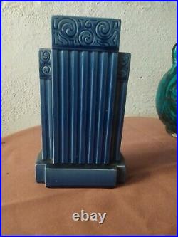 Vase art déco bleu
