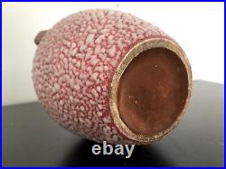 Vase art-déco dans le goût de Jean Besnard vieux rose émail crispé PORT OFFERT