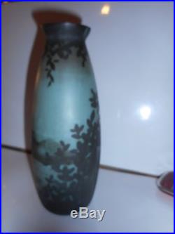 Vase art déco deveau représentant marais oiseau representative marsh bird ++