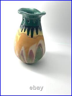 Vase art deco en ceramique signé sola