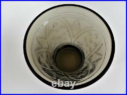 Vase art déco en verre dégagé à l'acide signé Gilly era Daum Degue rare