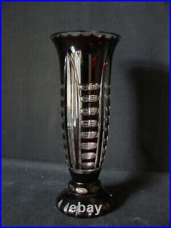 Vase art-déco en verre façon bohème