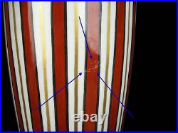 Vase art déco, floral et géométrique, vers 1930 H 30 cm signature à déterminer