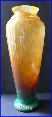 Vase art déco pate de verre signé Lorrain (Daum Belle étoile) Era Muller