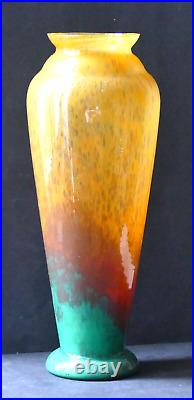 Vase art déco pate de verre signé Lorrain (Daum Belle étoile) Era Muller