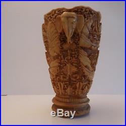 Vase asiatique indien résine vintage art-déco antiquité