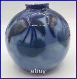Vase boule art deco Camille Tharaud Limoges Porcelaine Bleu Cerise