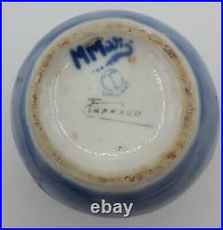 Vase boule art deco Camille Tharaud Limoges Porcelaine Bleu Cerise