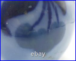 Vase boule art deco Camille Tharaud Limoges Porcelaine Bleu Cerise