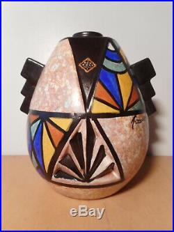 Vase céramique faience art déco céramiste belge Antoine DUBOIS Mons Belgique 1