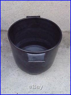 Vase céramique noire moderniste style bonifas pottery black art deco