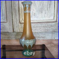 Vase degage a l acide Le Verre Francais art deco signature au Berlingot h43cm