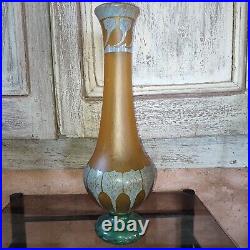 Vase degage a l acide Le Verre Francais art deco signature au Berlingot h43cm