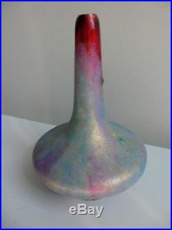 Vase emaux email cuivre Paul BONNAUD LIMOGES Art Deco french enamel era FAURE