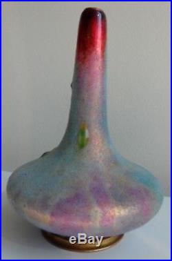 Vase emaux email cuivre Paul BONNAUD LIMOGES Art Deco french enamel era FAURE