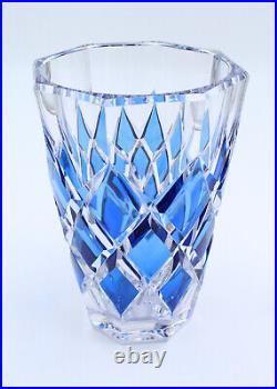 Vase en Cristal art déco Val Saint Lambert cobalt bleu crystal