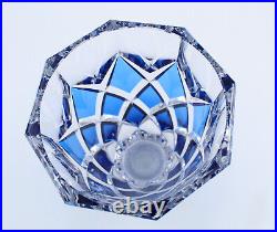 Vase en Cristal art déco Val Saint Lambert cobalt bleu crystal